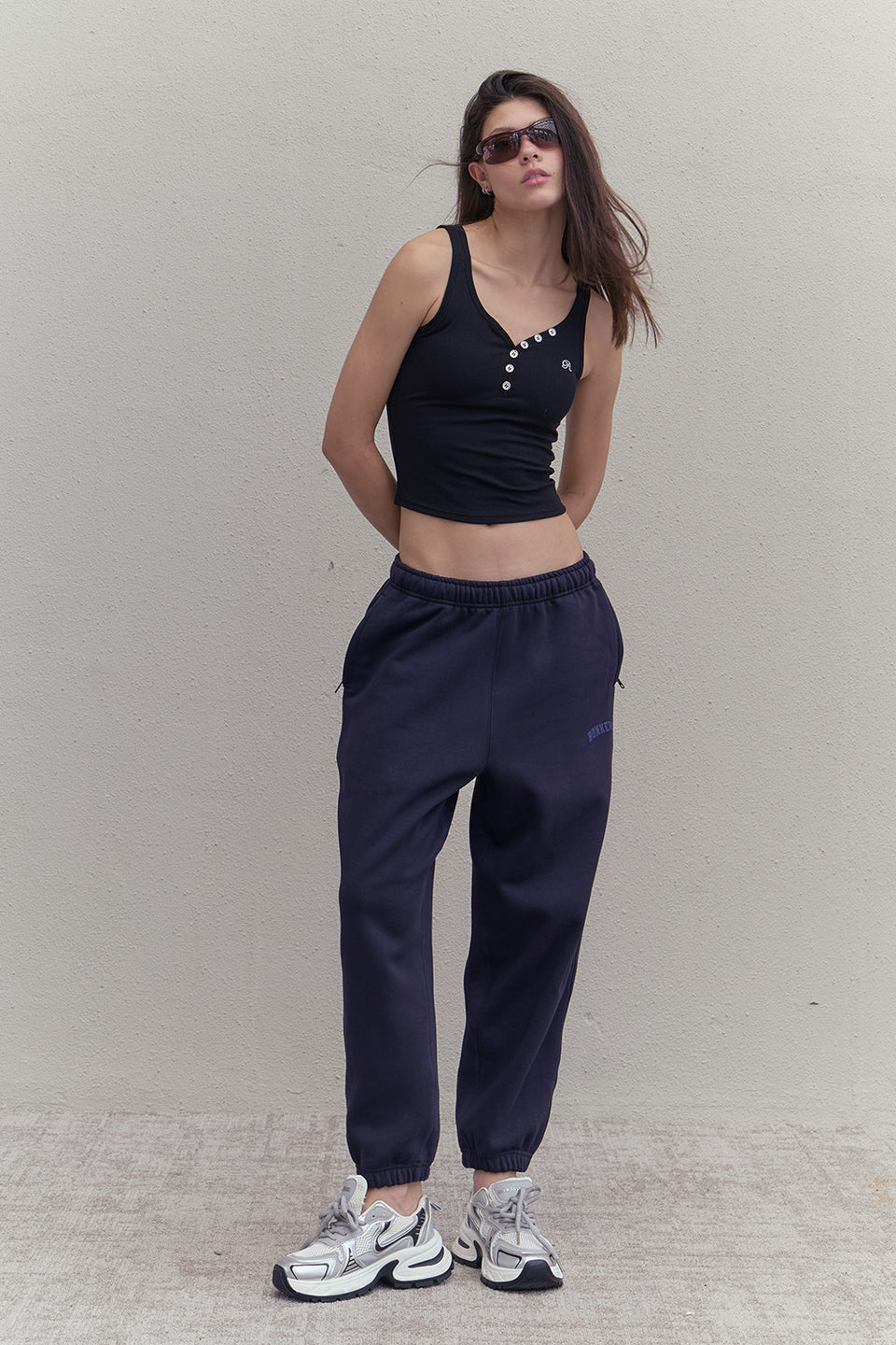 Navy Blue Cuffed Joggers JG67