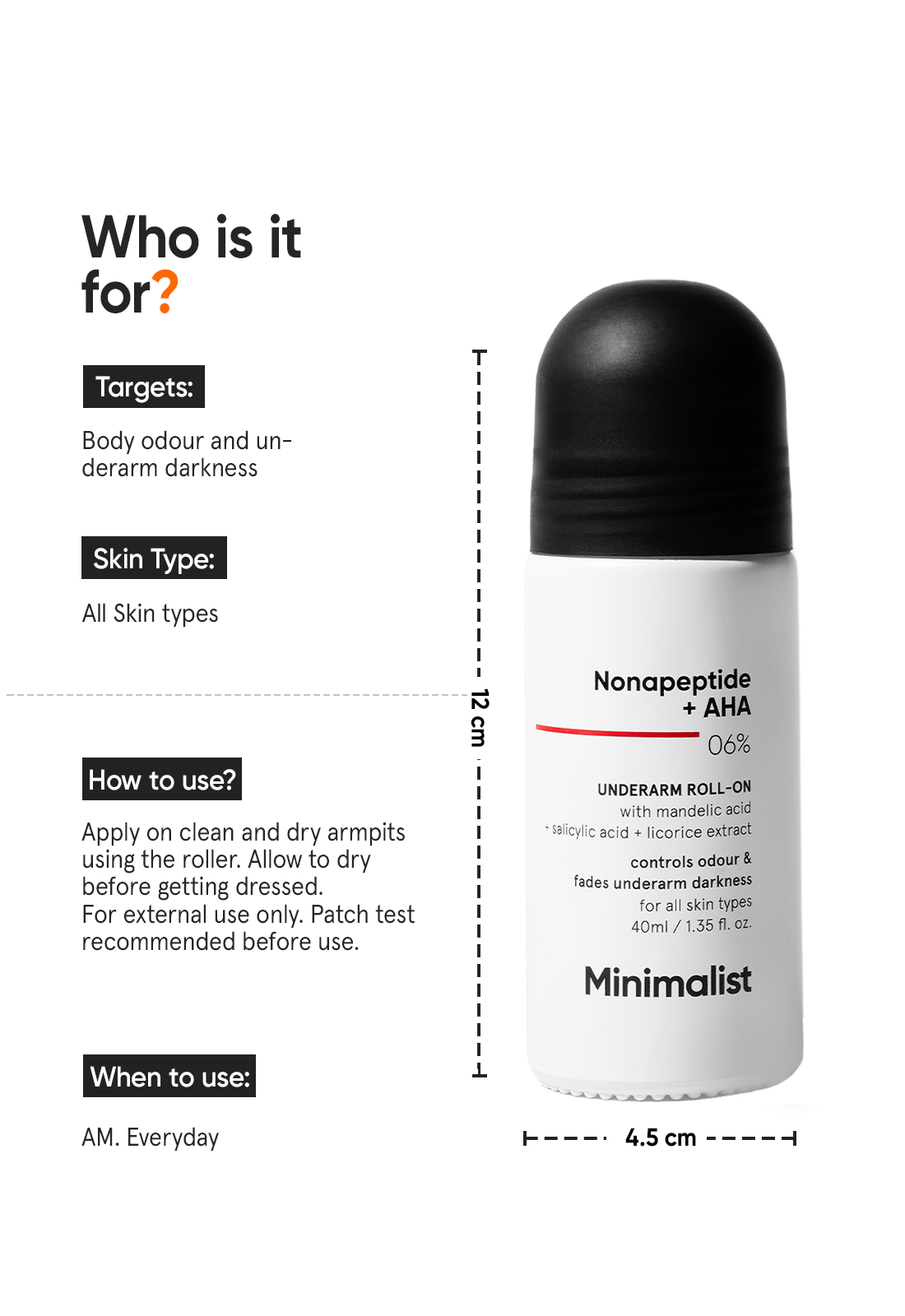 Nonapeptide + AHA 6% Underarm Roll-On