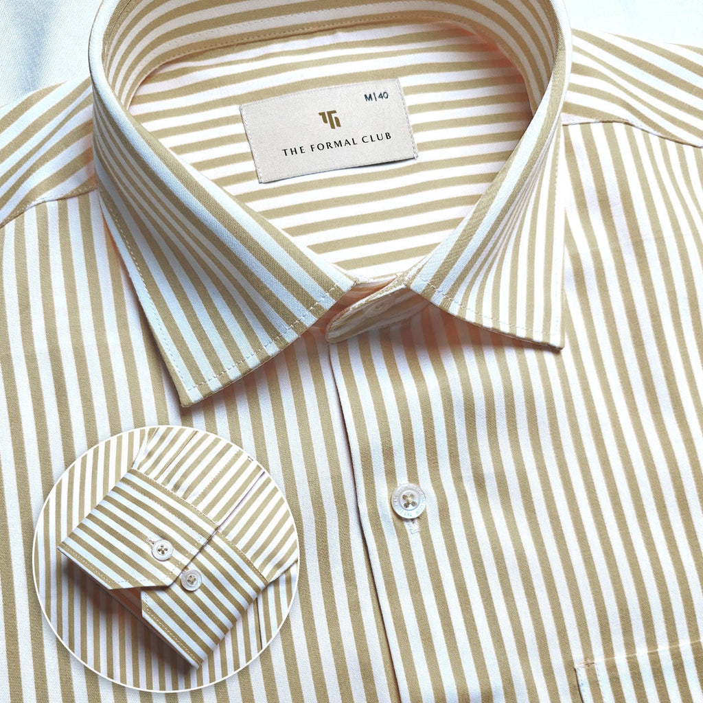 Boardroom Bengal Stripes Shirt In Sand