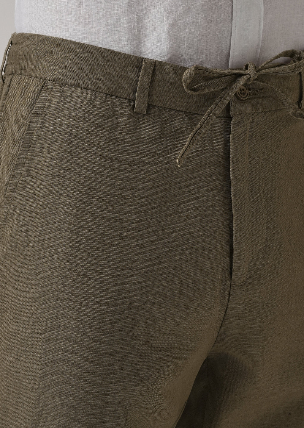 Olive Linen Relaxed Fit Trouser