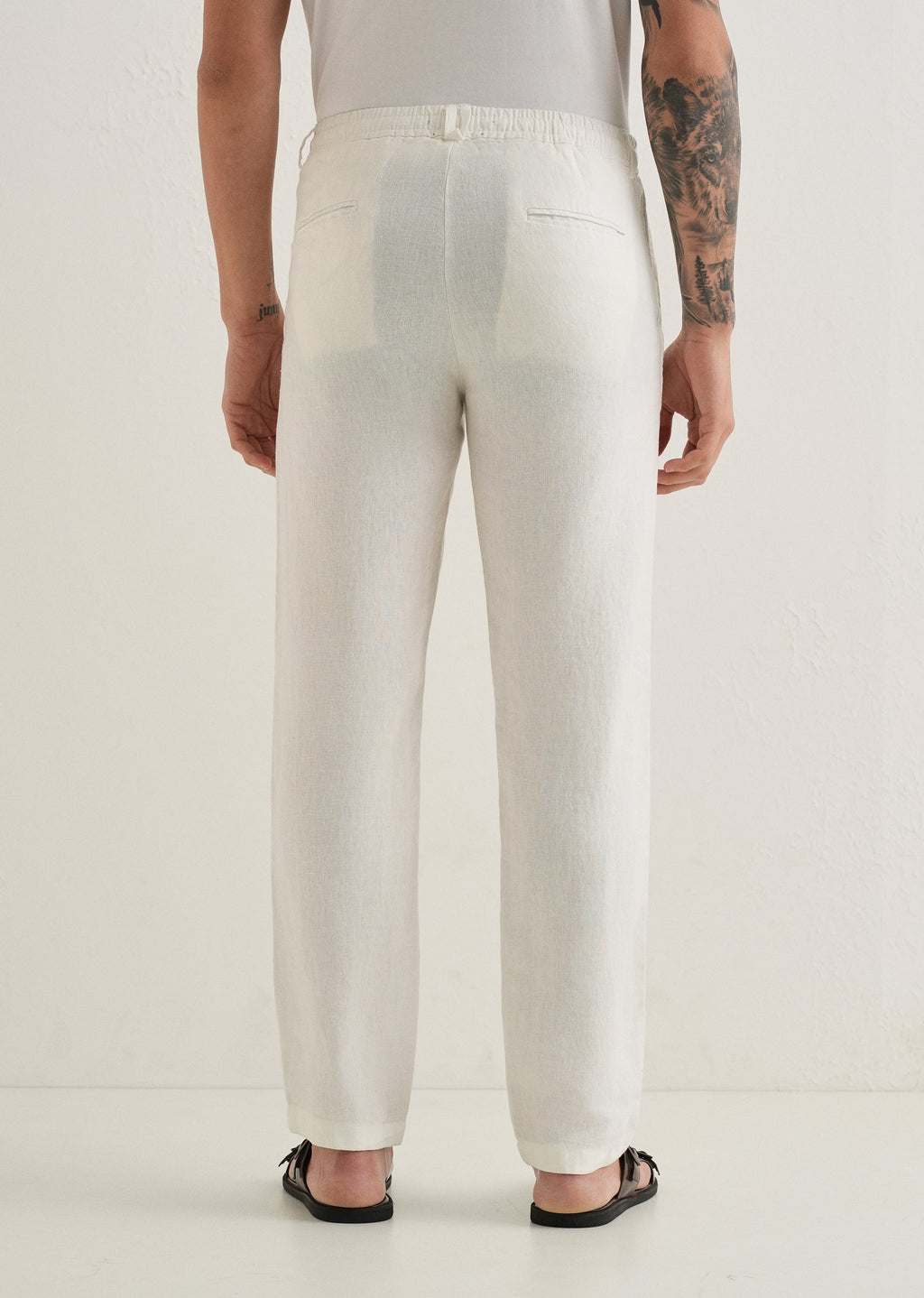 Opal White Linen Pant