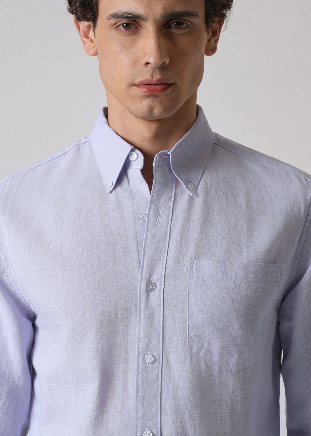 Pastel Lavender Cotton Linen Shirt