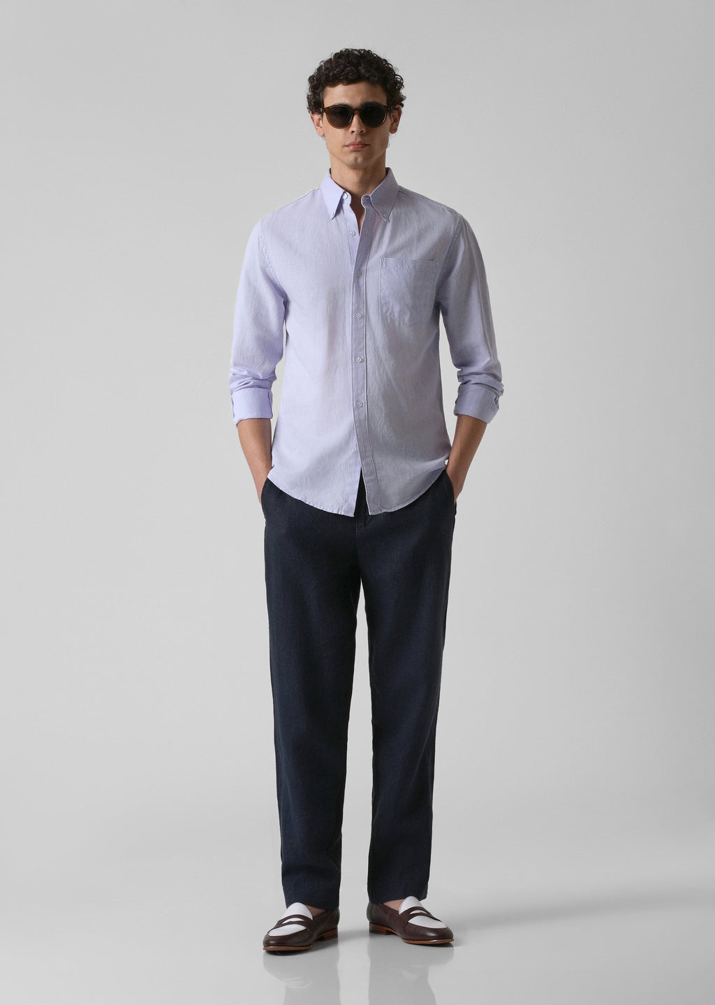 Pastel Lavender Cotton Linen Shirt