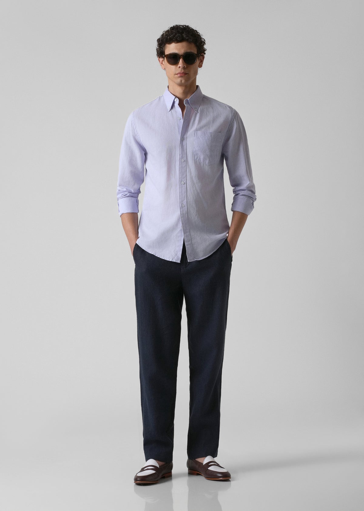 Pastel Lavender Cotton Linen Shirt