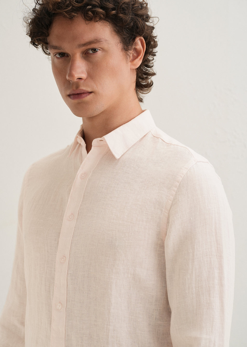 Pastel Pink Pure Linen Shirt
