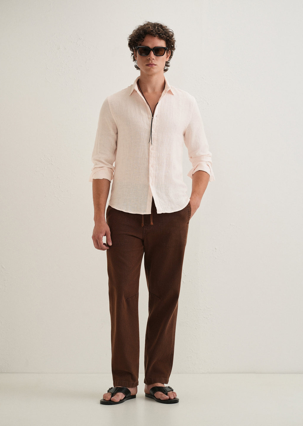 Pastel Pink Pure Linen Shirt