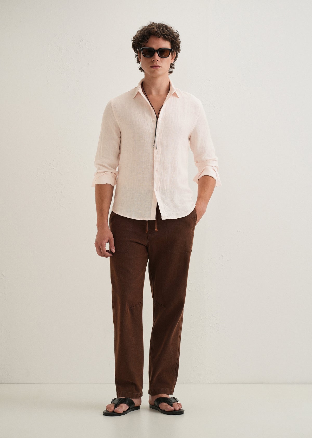 Pastel Pink Pure Linen Shirt