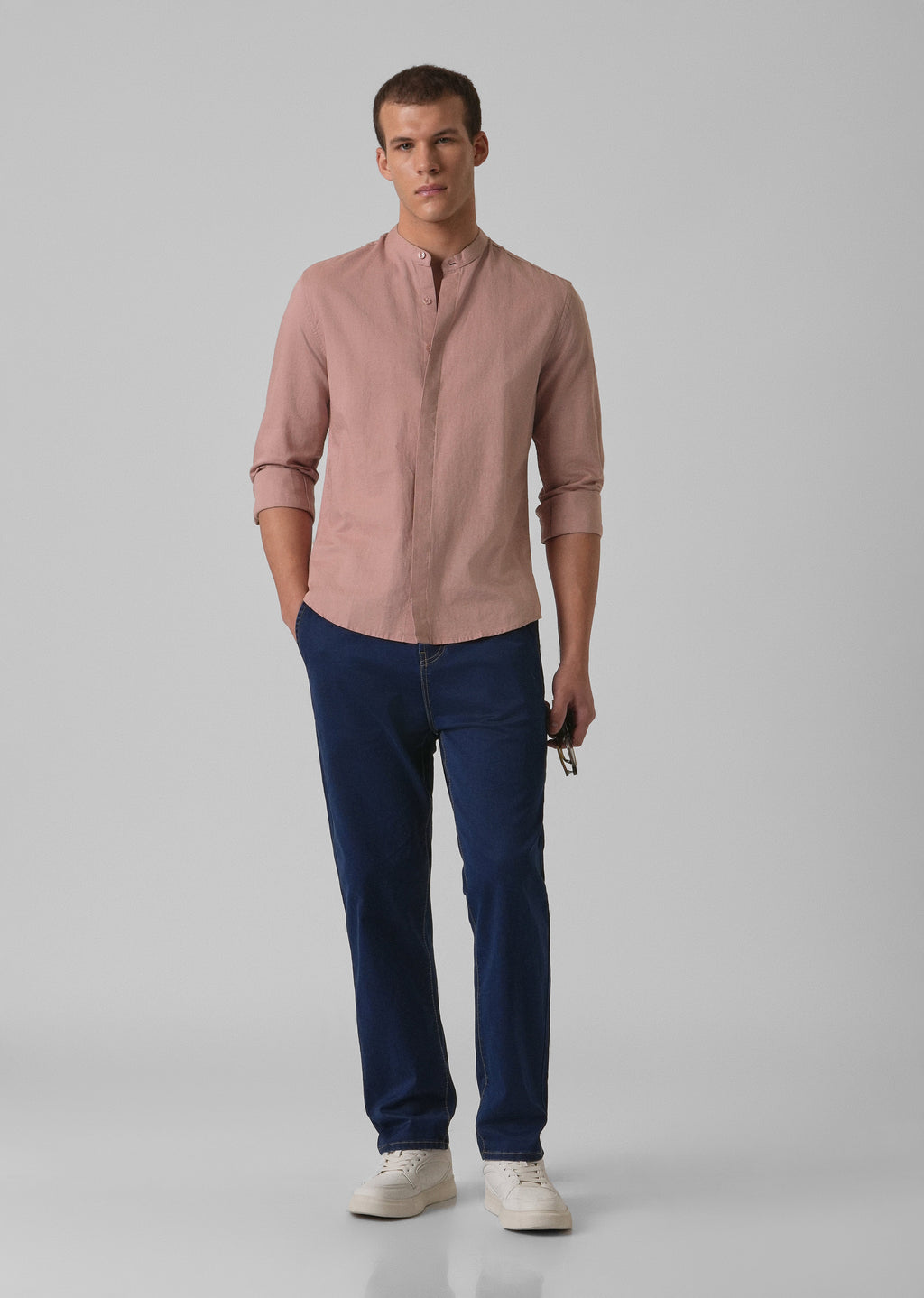 Peach Cotton Linen Shirt