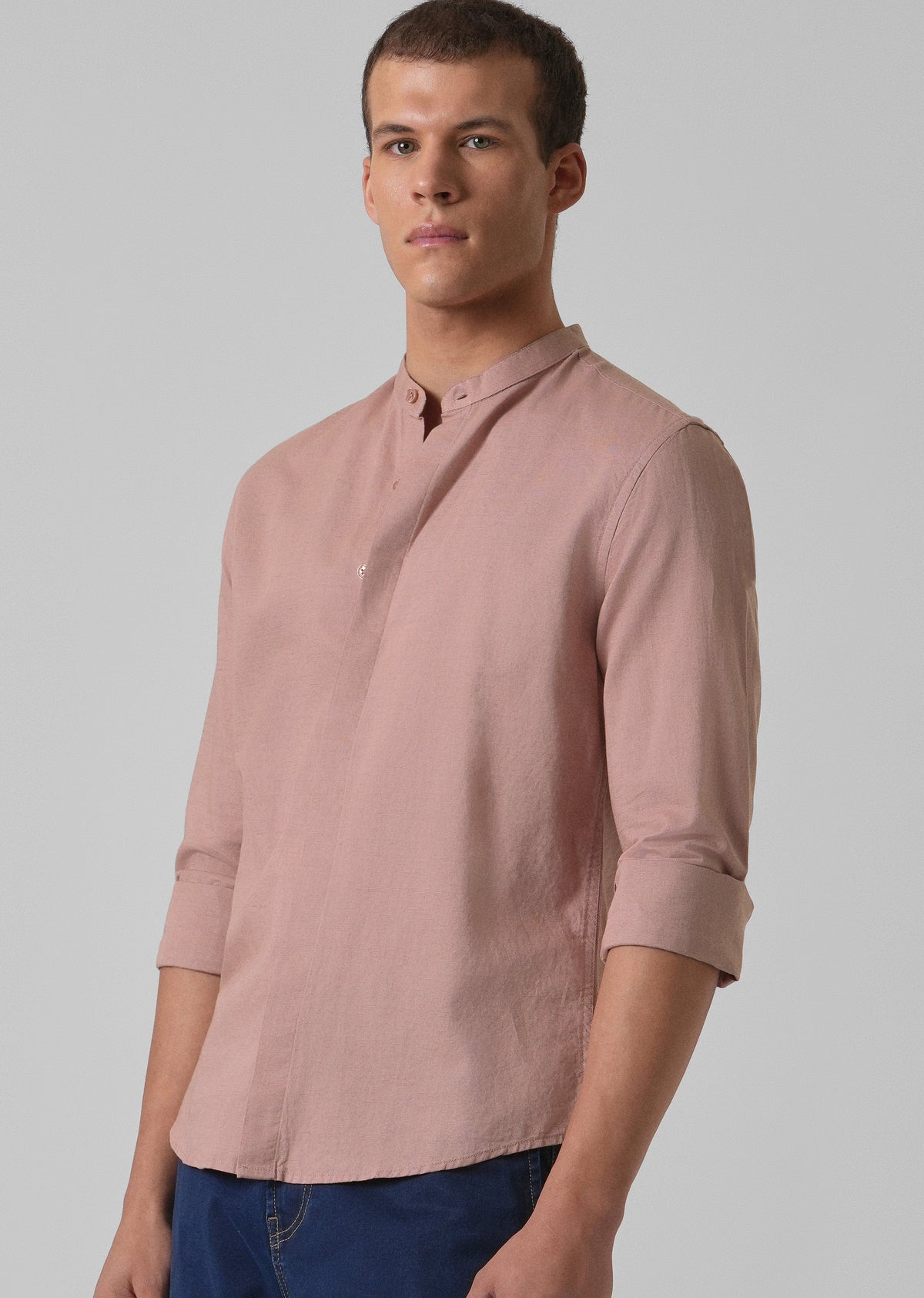 Peach Cotton Linen Shirt