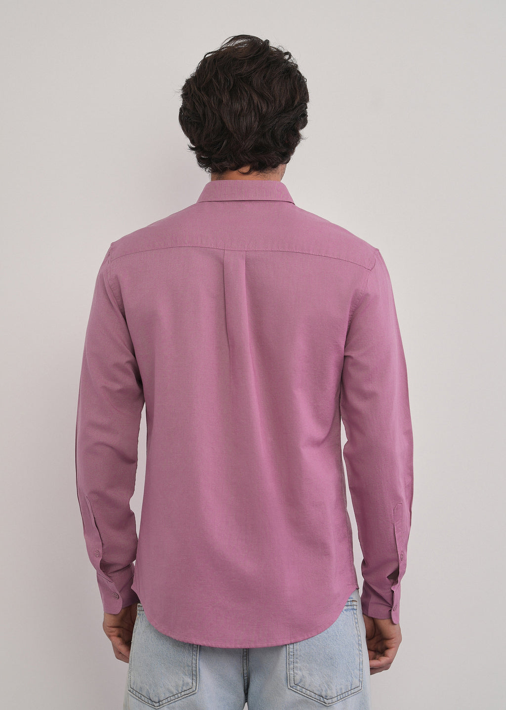 Pink Cotton Linen Plain Shirt