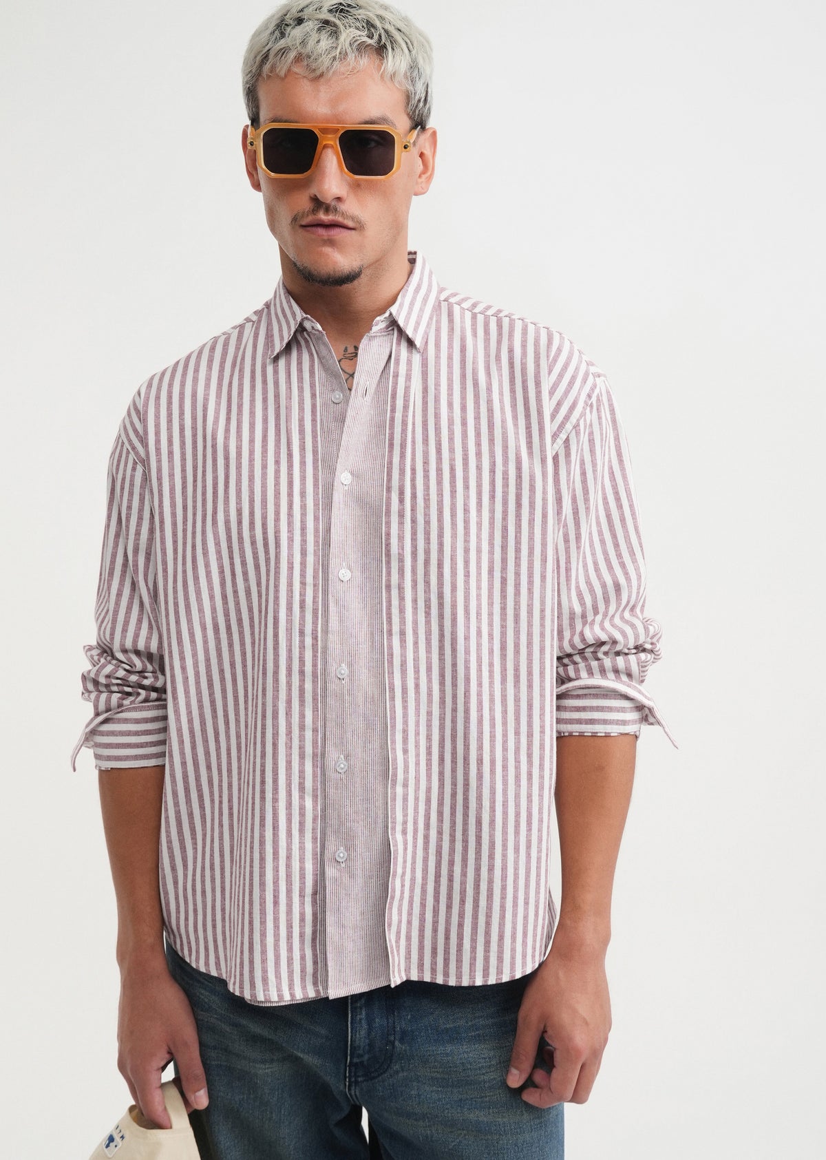 Pink Layered Look Stripe Shirt