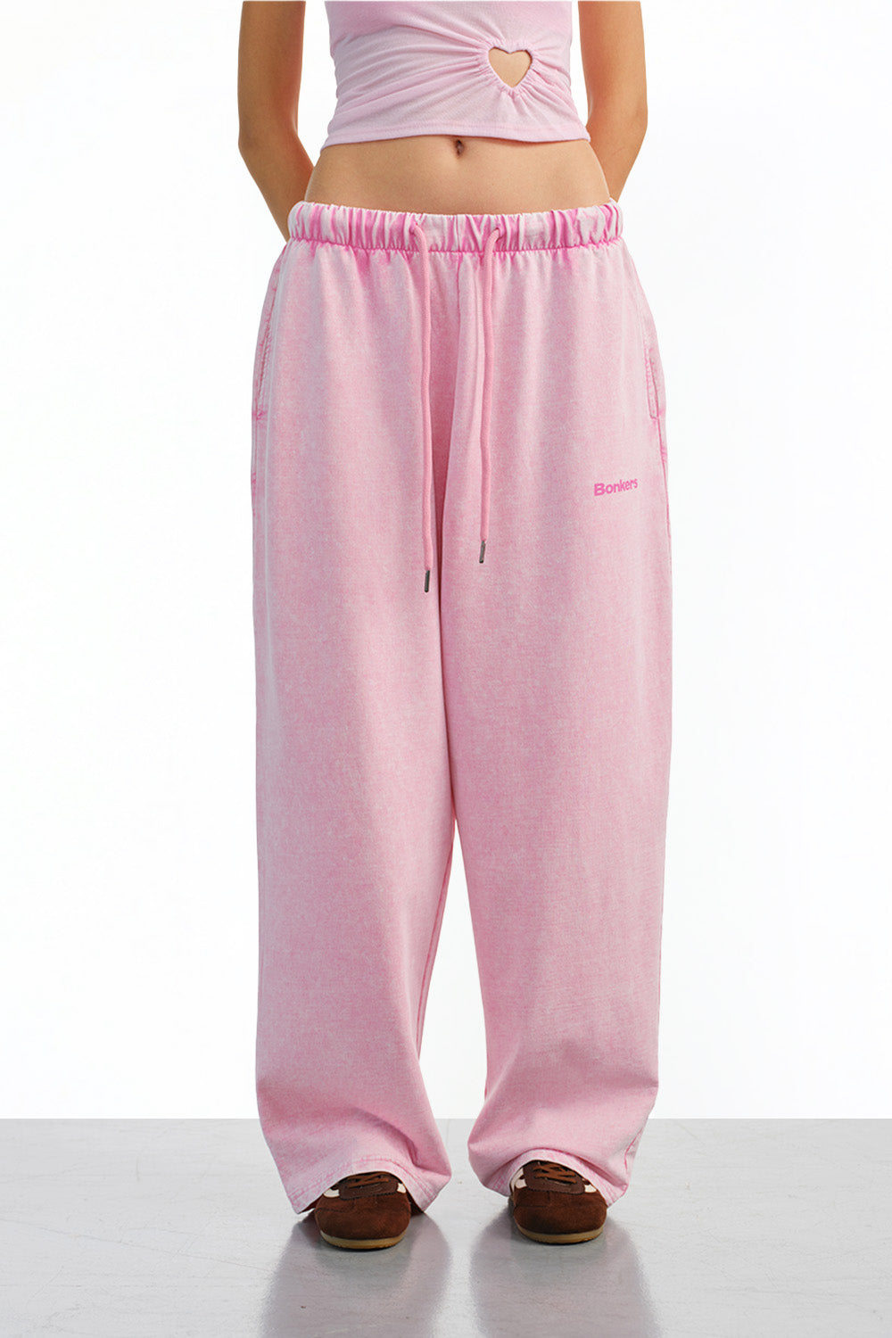 Pink Cloud Faded Loose Fit Pants JG67