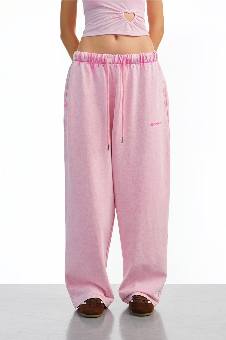 Pink Cloud Faded Loose Fit Pants JG67