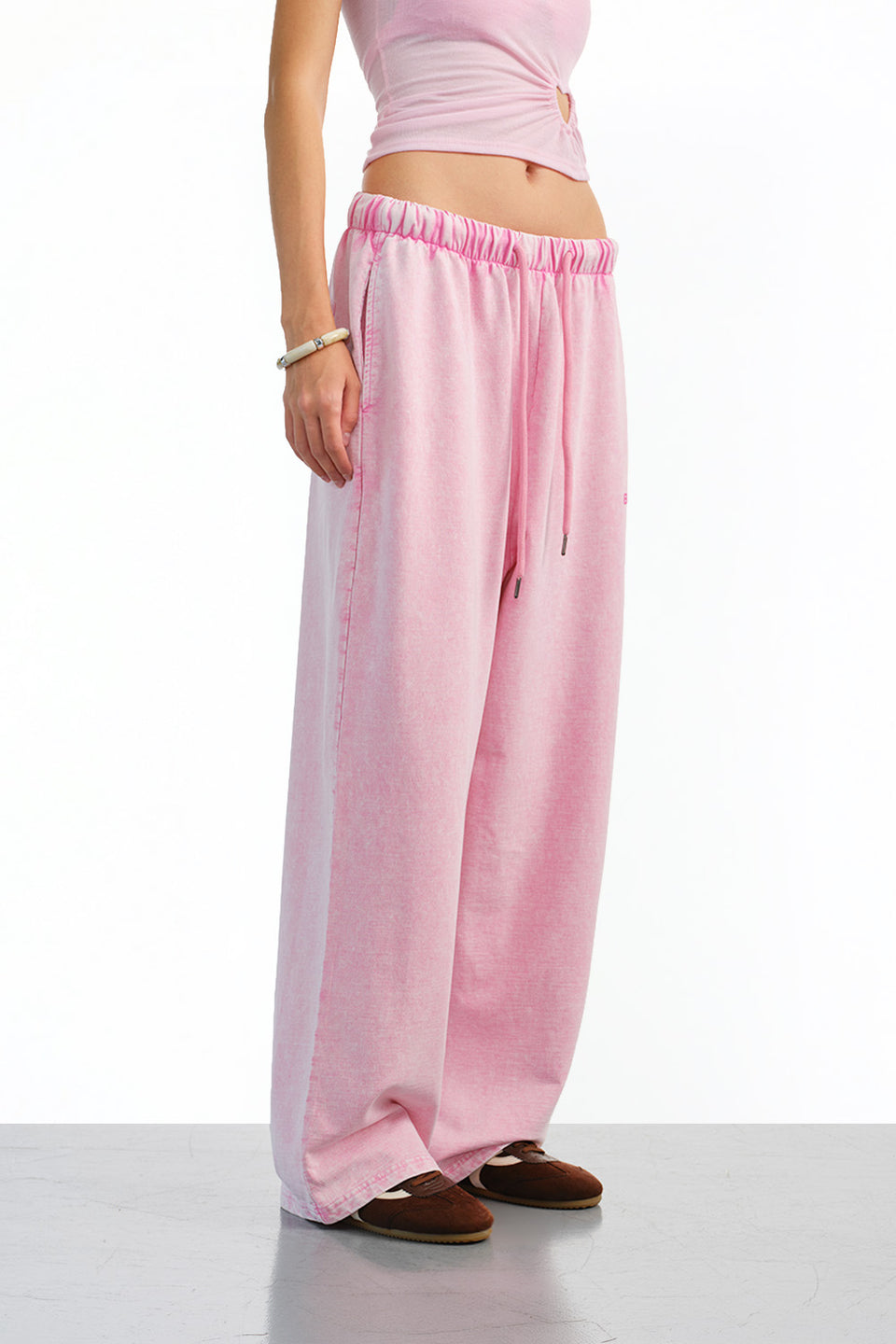 Pink Cloud Faded Loose Fit Pants JG67
