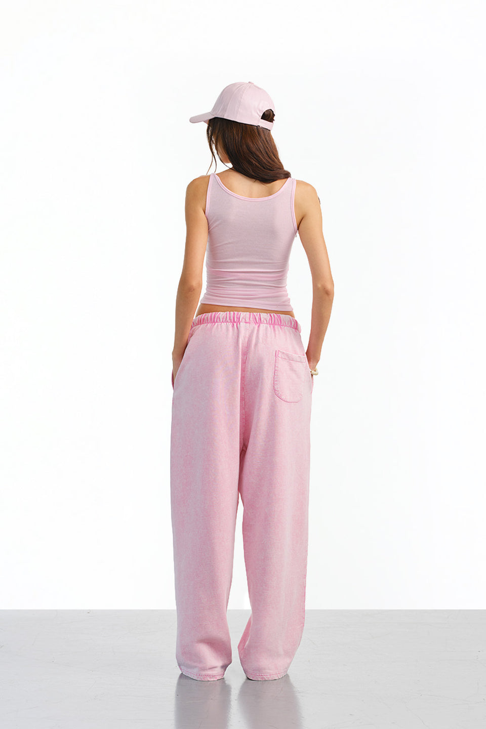 Pink Cloud Faded Loose Fit Pants JG67