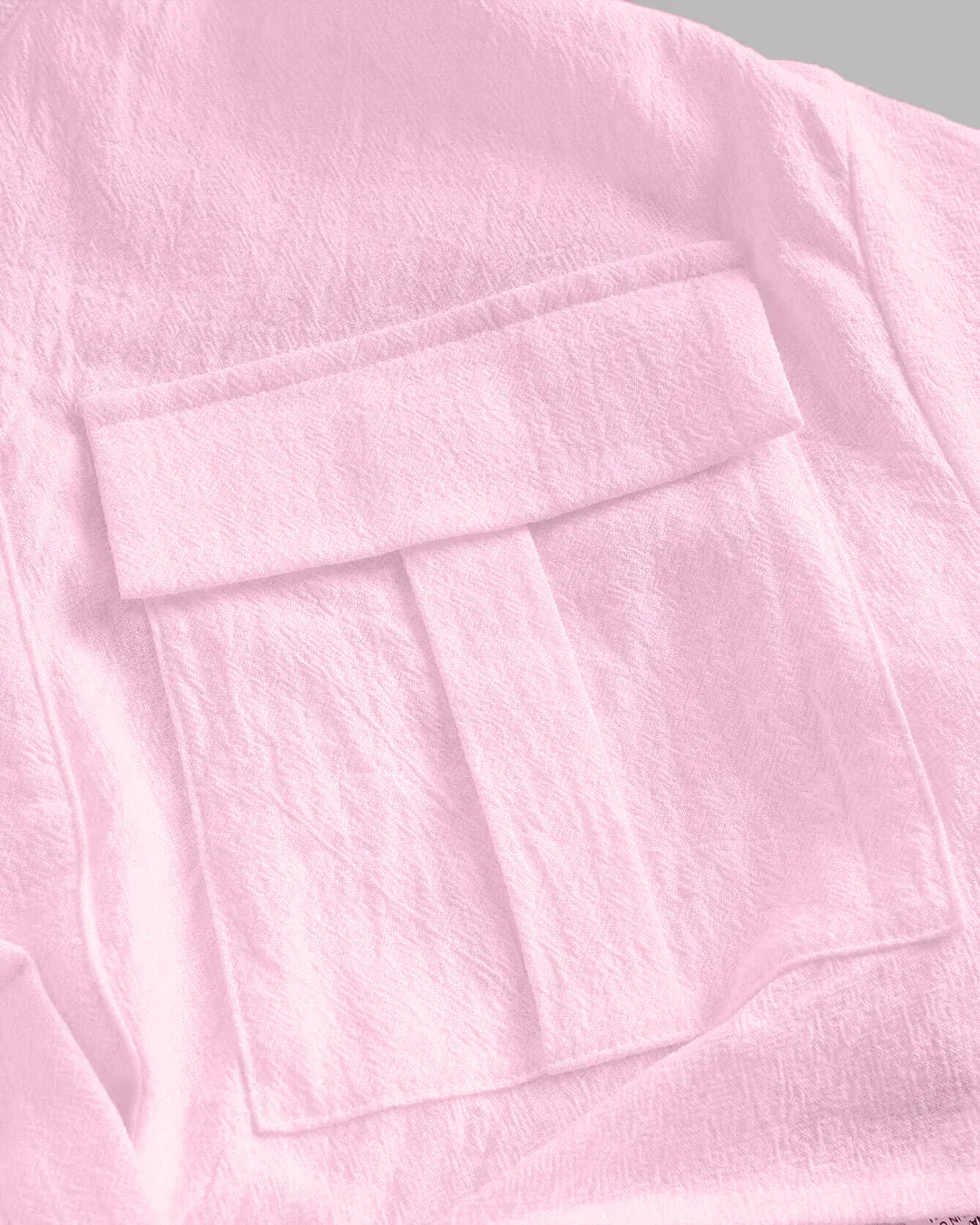 XS Pleated Button-Up Crop Top in Pink CT98