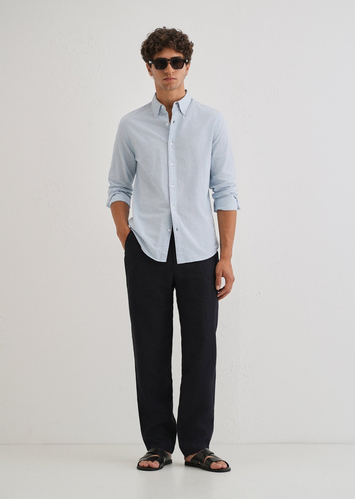 Prussian Blue Linen pant