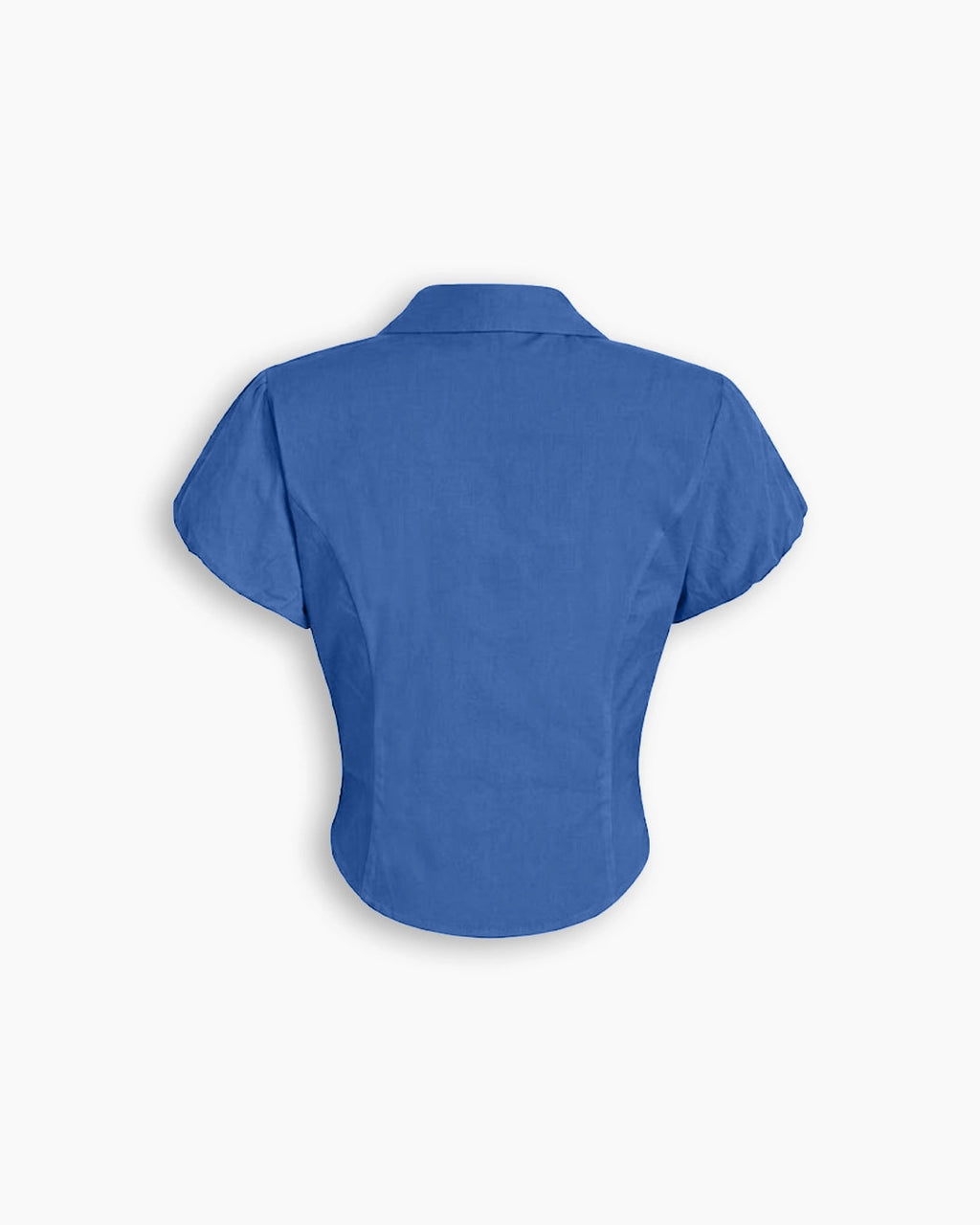 XS Puff Sleeve Crop Top in Blue CT98