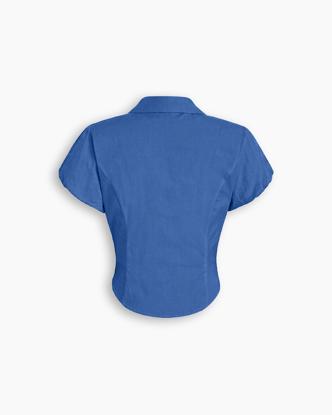 XS Puff Sleeve Crop Top in Blue CT98
