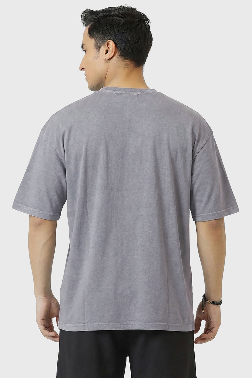 Push Harder Washed Oversized T-shirt Light Grey
