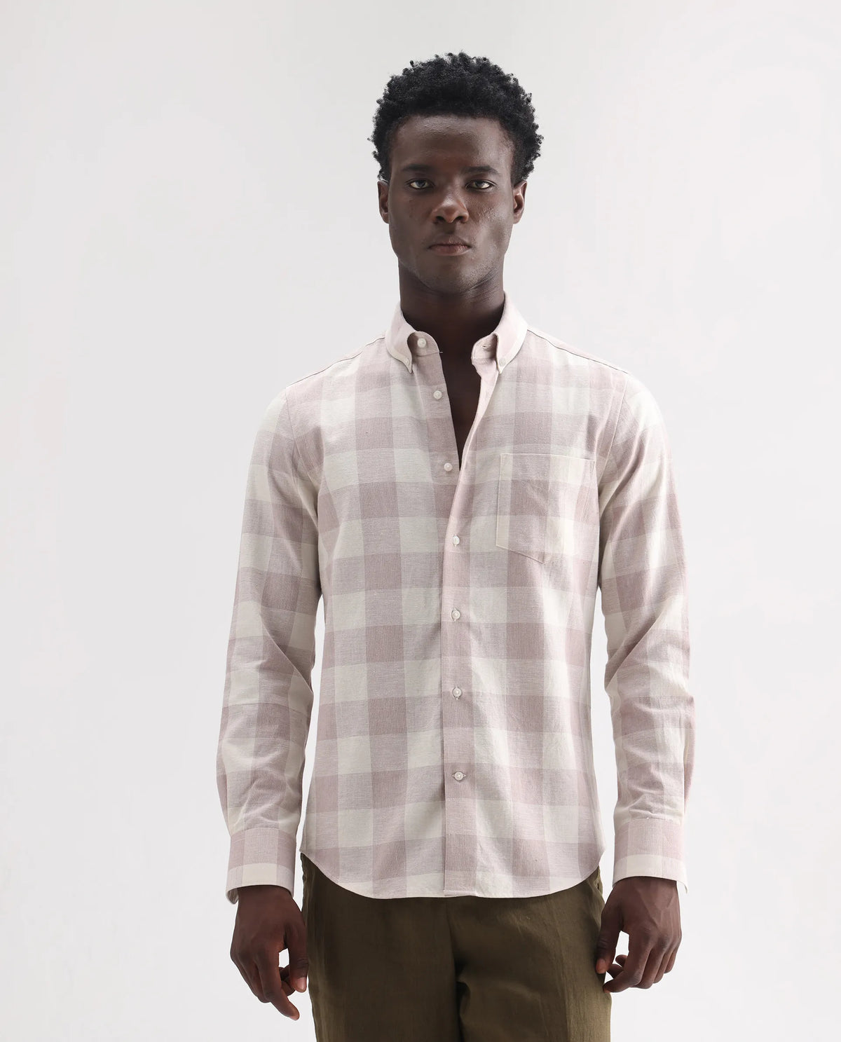 REGULAR FIT CHECKED SHIRT ROBINA - PINK morris.lane