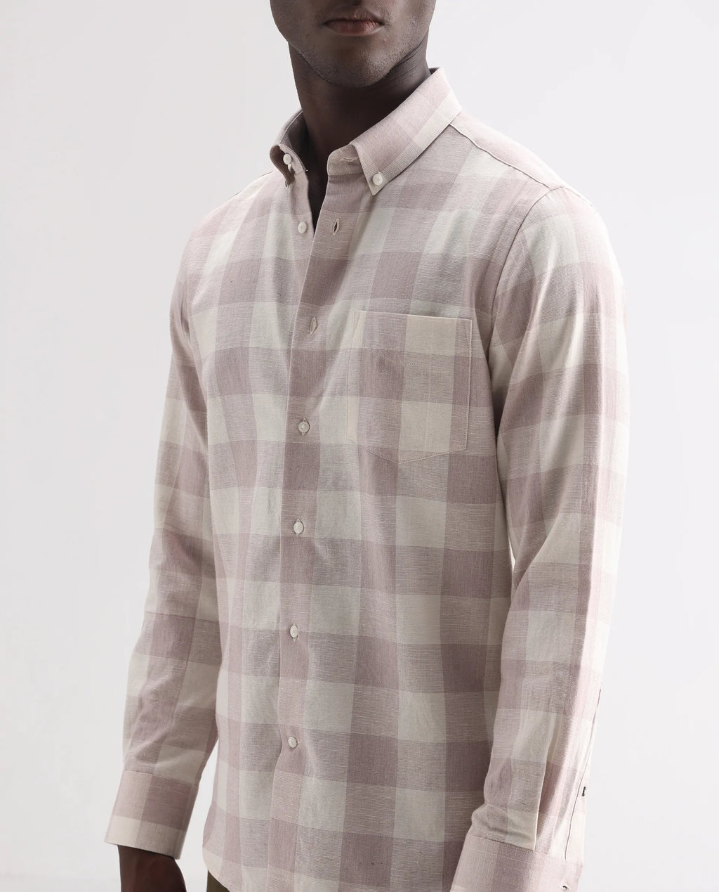 REGULAR FIT CHECKED SHIRT ROBINA - PINK morris.lane