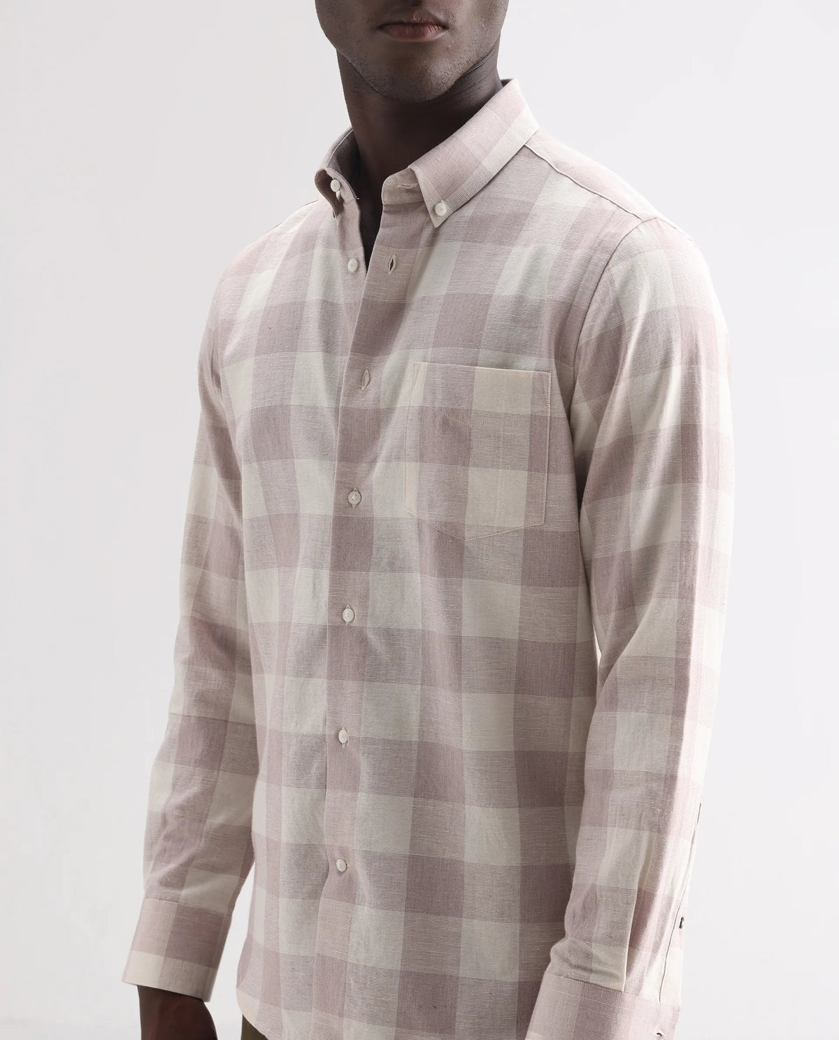 REGULAR FIT CHECKED SHIRT ROBINA - PINK morris.lane