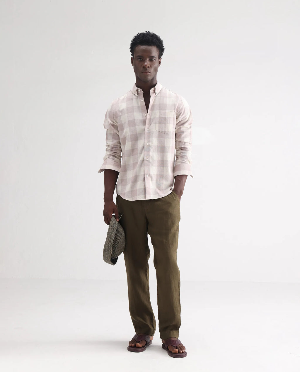 REGULAR FIT CHECKED SHIRT ROBINA - PINK morris.lane