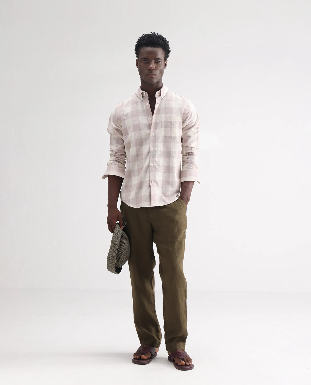 REGULAR FIT CHECKED SHIRT ROBINA - PINK morris.lane