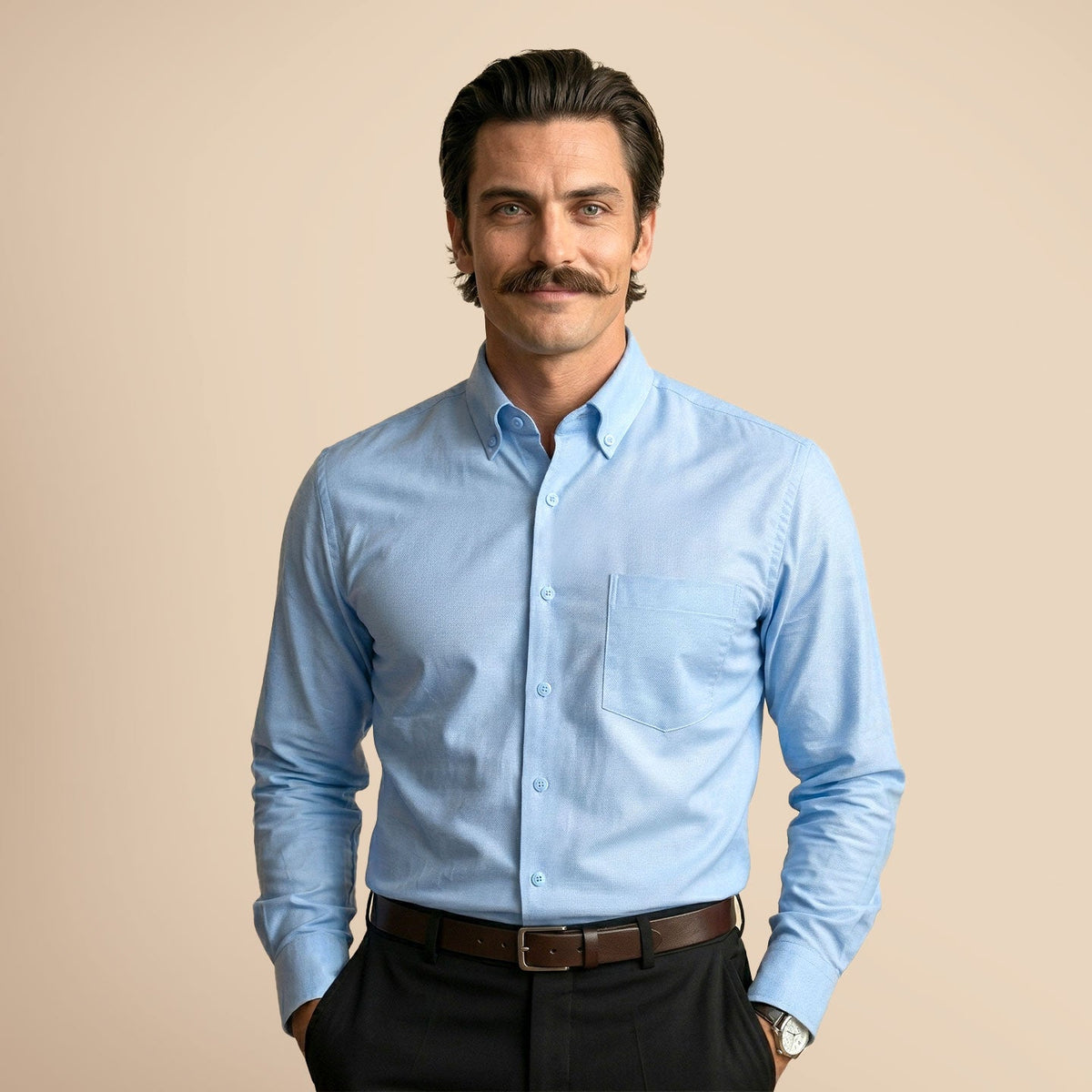 Royal Oxford Dobby Shirt in Maya Blue