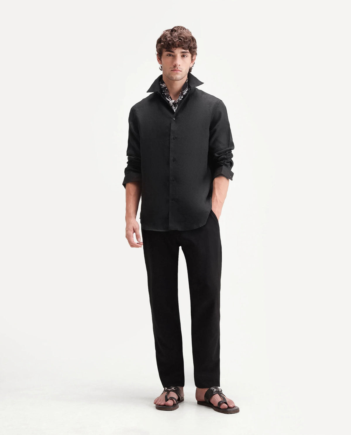 REGULAR FIT PLAIN SHIRT GUILD CASUAL - FIGN - BLACK morris.lane