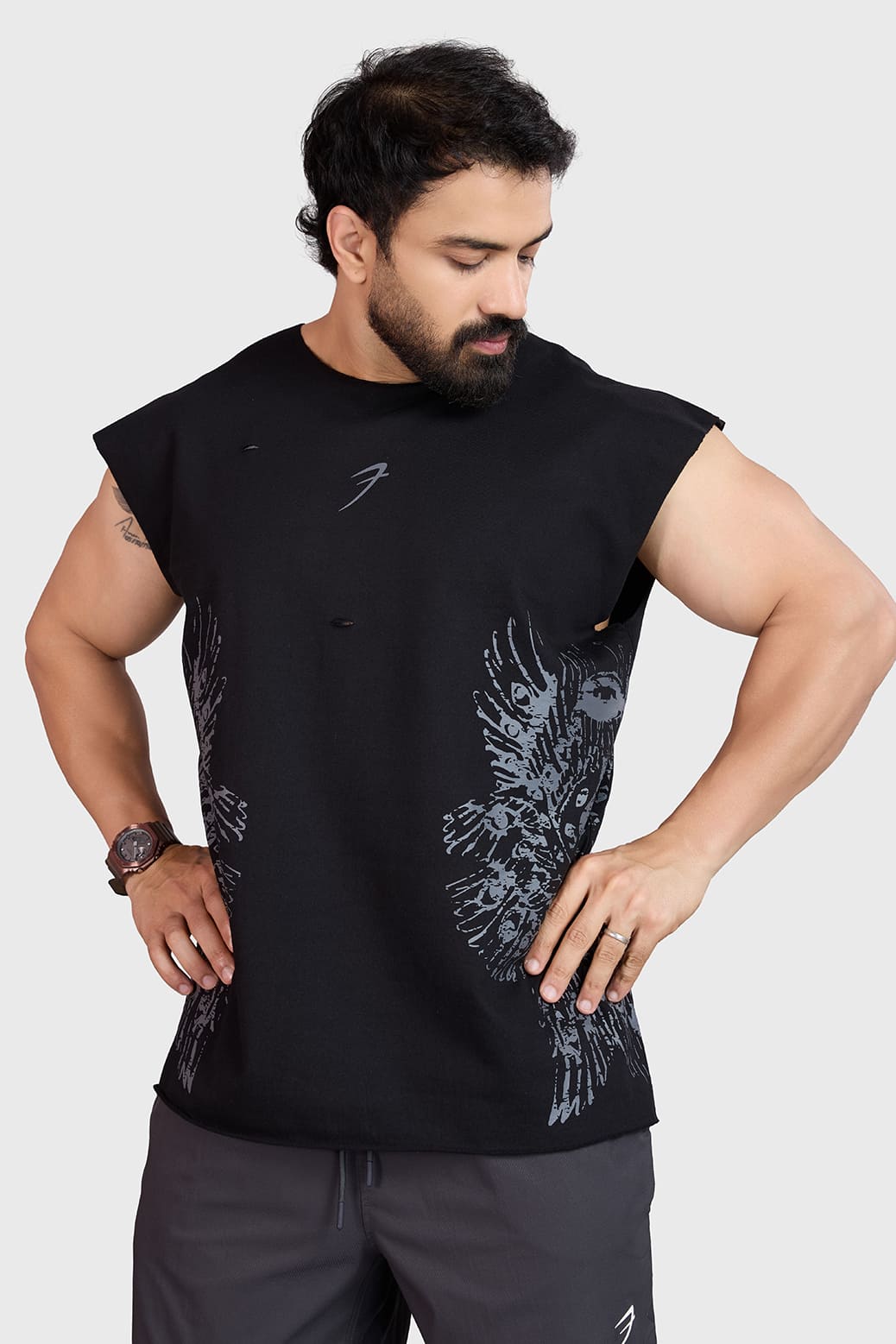 Raw Eagle Capsleeves Tank Black