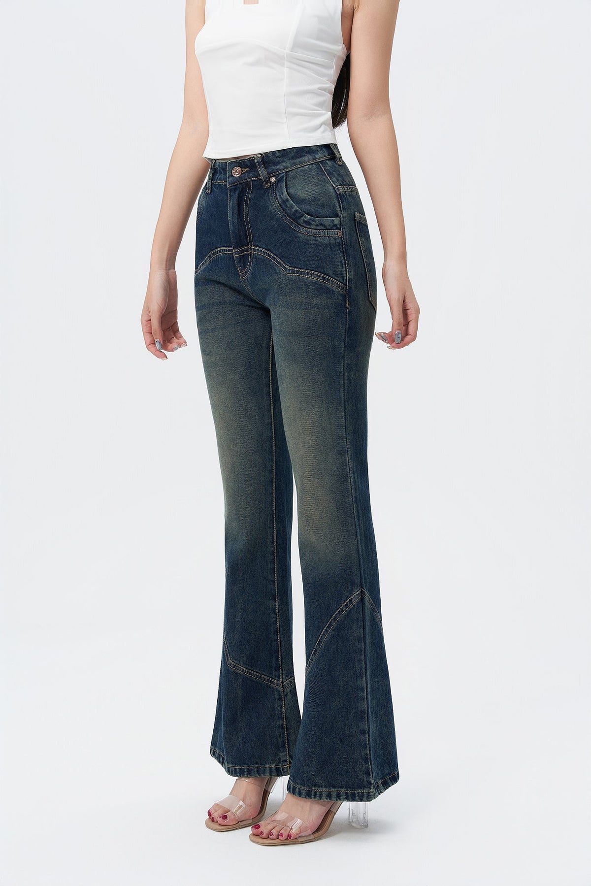 Retro Old School Flare Bootleg Jeans