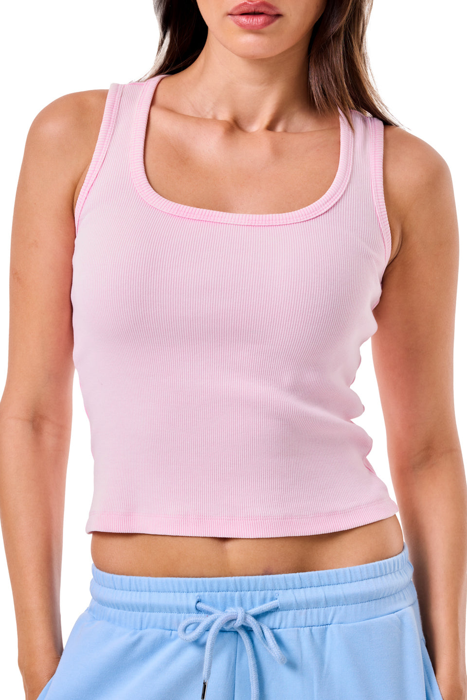 Rose Soft Fade Ribbed Tank TT65