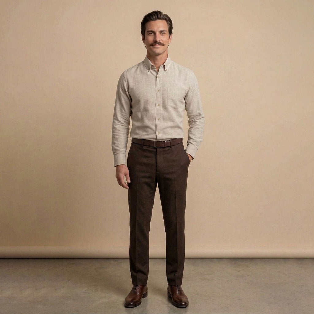 Breeze Linen Full Sleeves Shirt In Mushroom