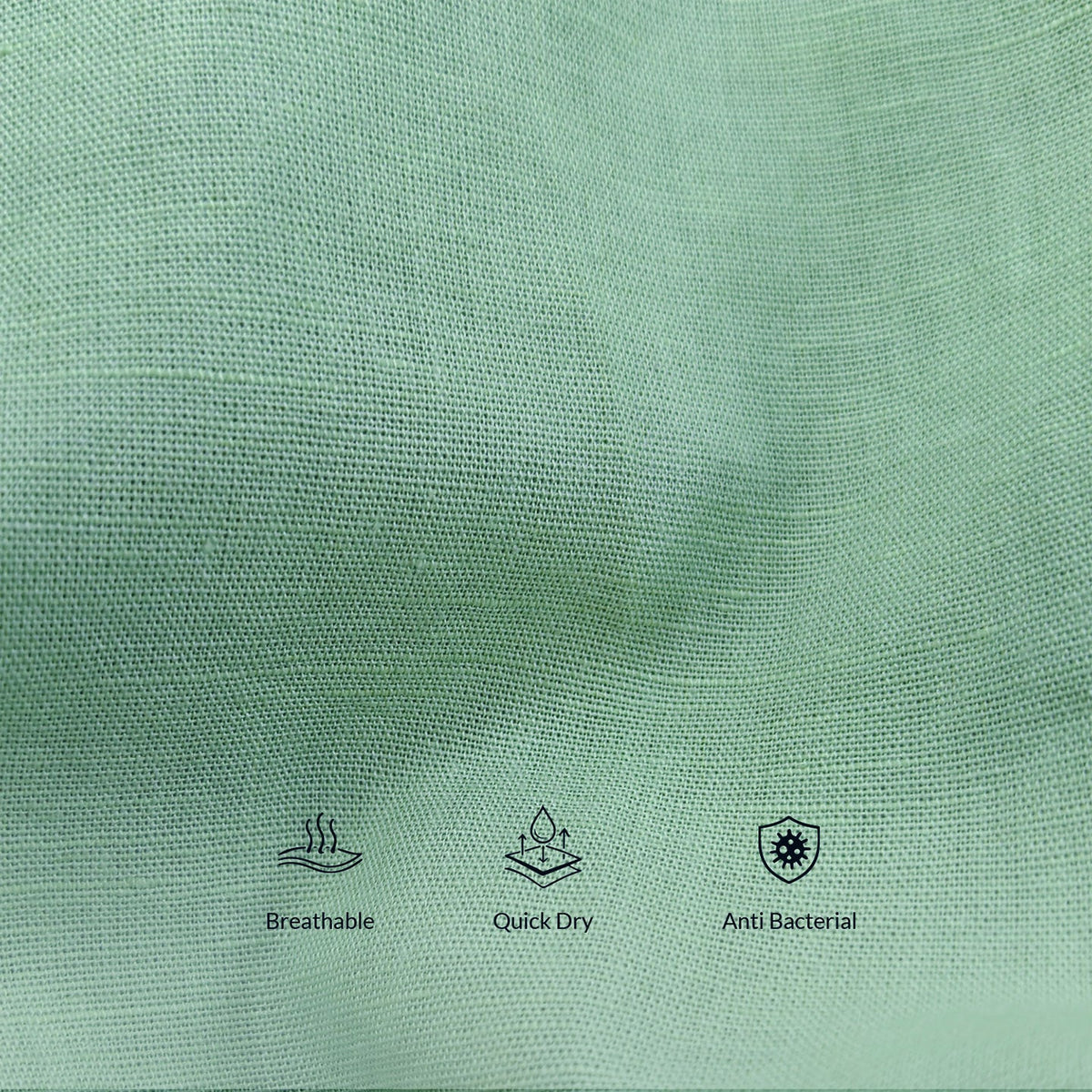Breeze Linen Full Sleeves Shirt In Seaweed