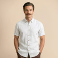 Breeze Linen Half Sleeves Shirt In Snow
