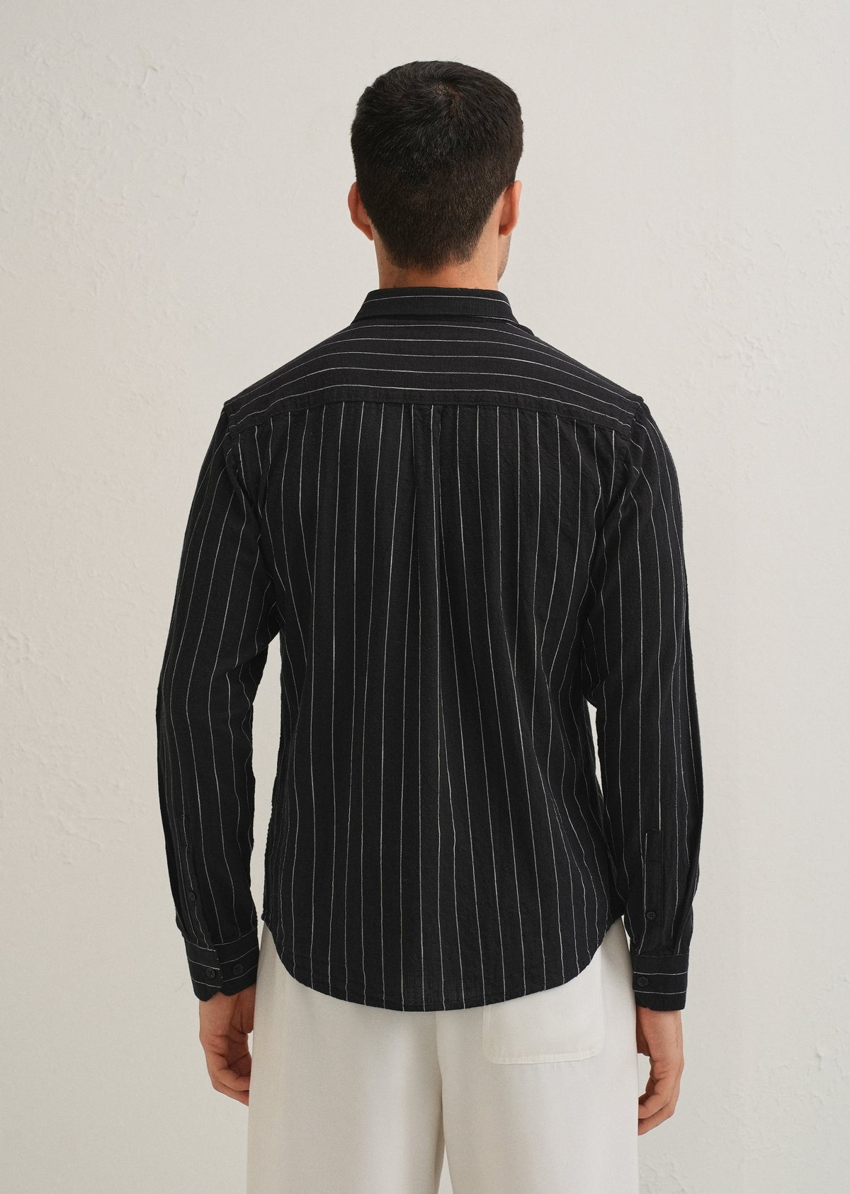 Sable Black Striped Cotton Shirt