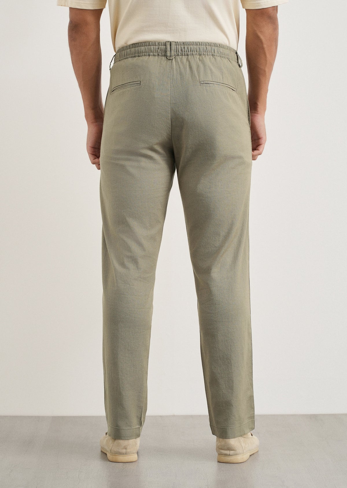 Sage Cotton Linen Regular Fit Pant