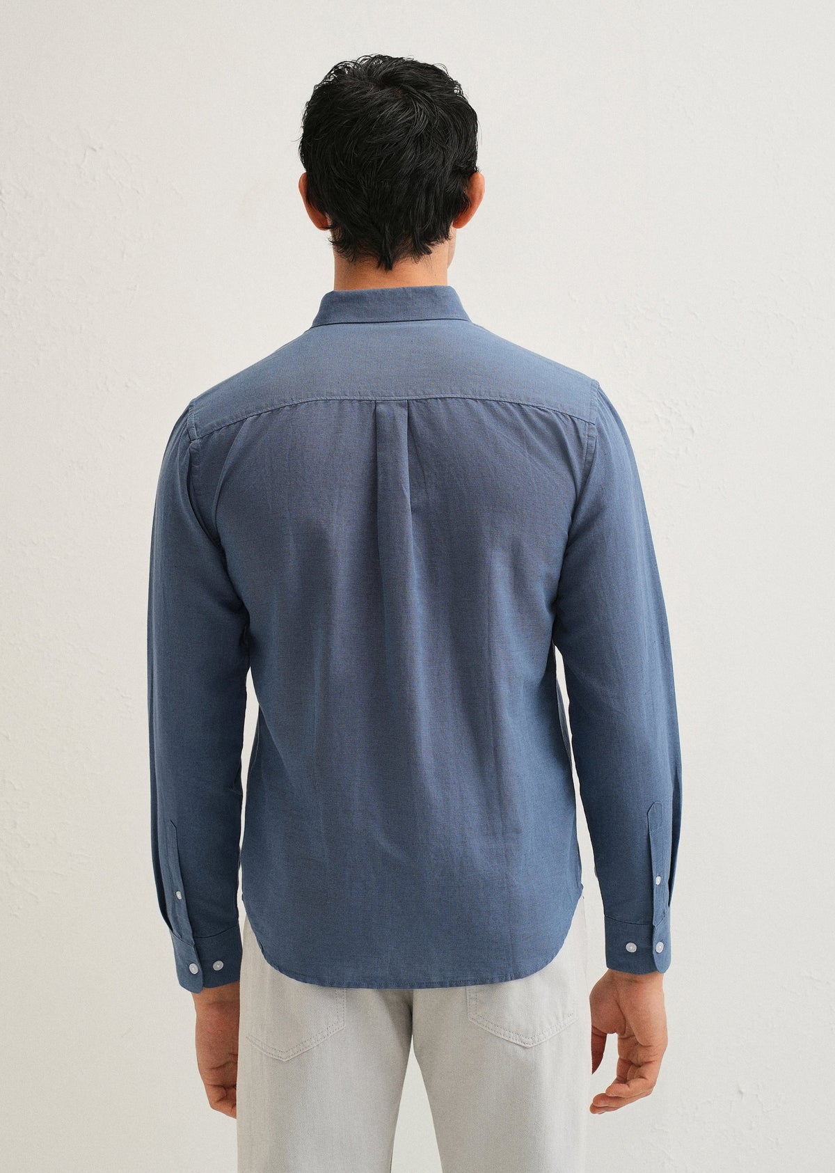 Sapphire Blue Cotton Linen Shirt