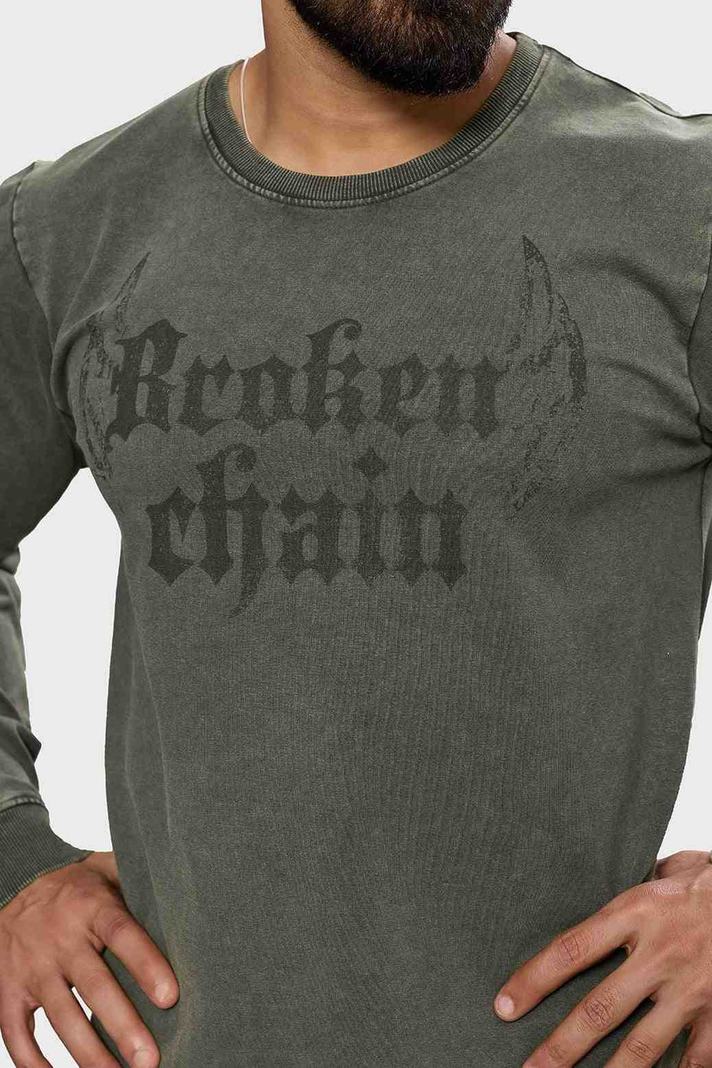 Shadow Washed Sweatshirt Olive