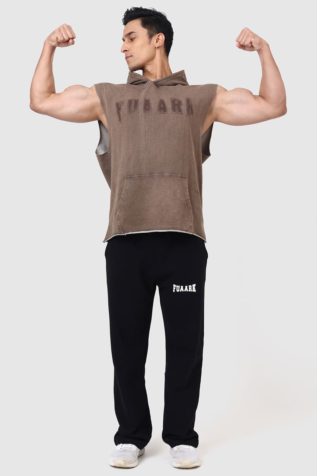 Shadow Washed Capsleeves Hoodie Brown