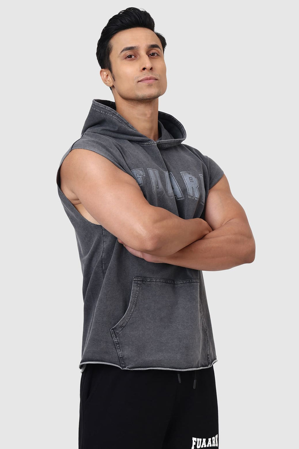 Shadow Washed Capsleeves Hoodie Dark Grey