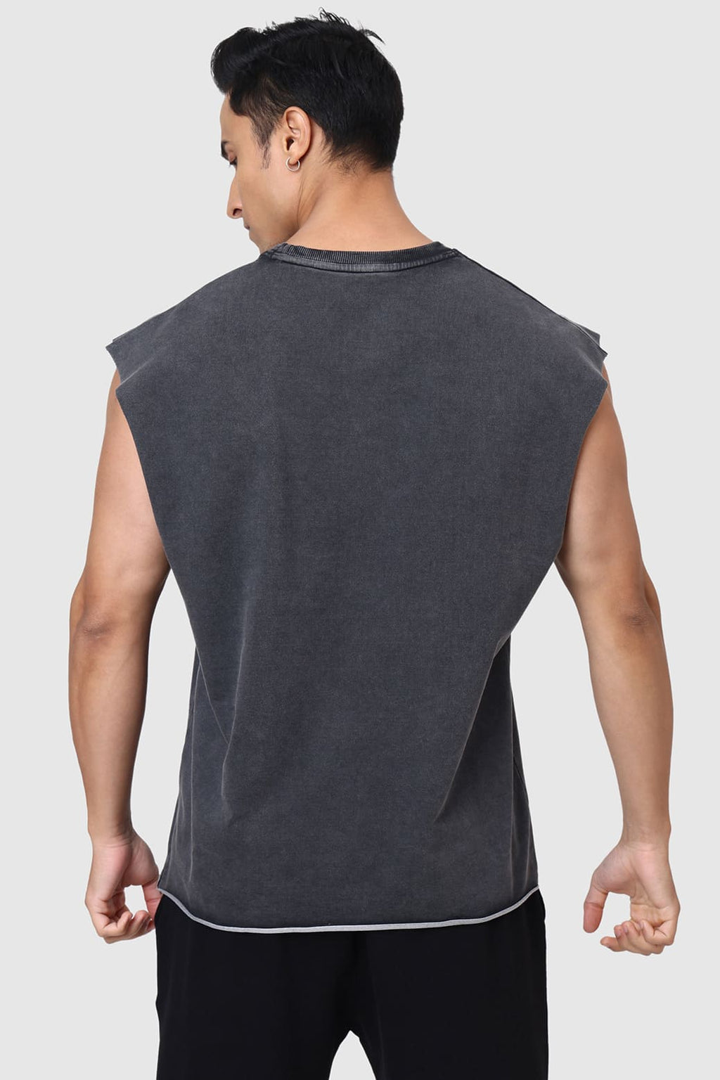 Shadow Washed Capsleeves Tank Dark Grey