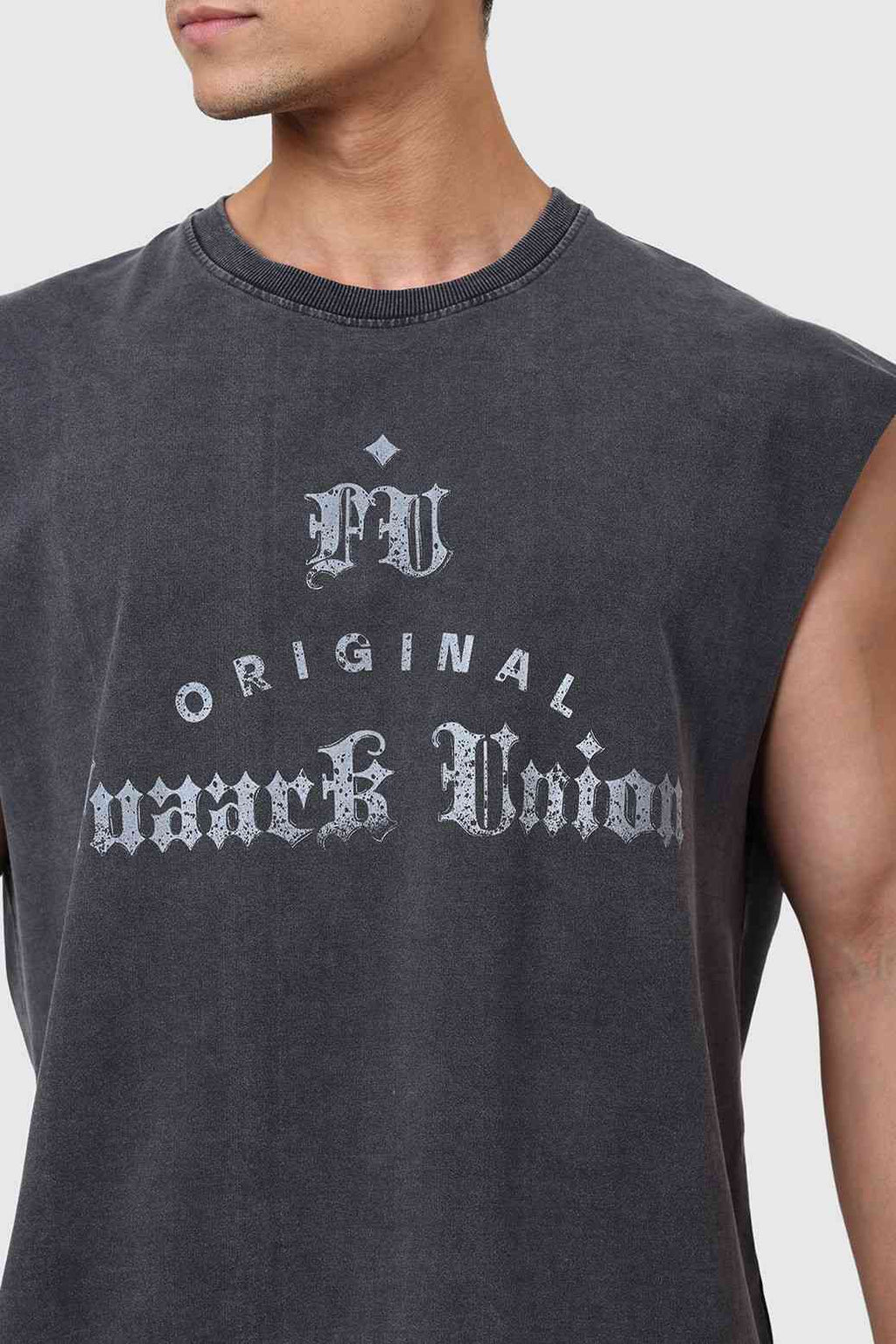 Shadow Washed Capsleeves Tank Dark Grey