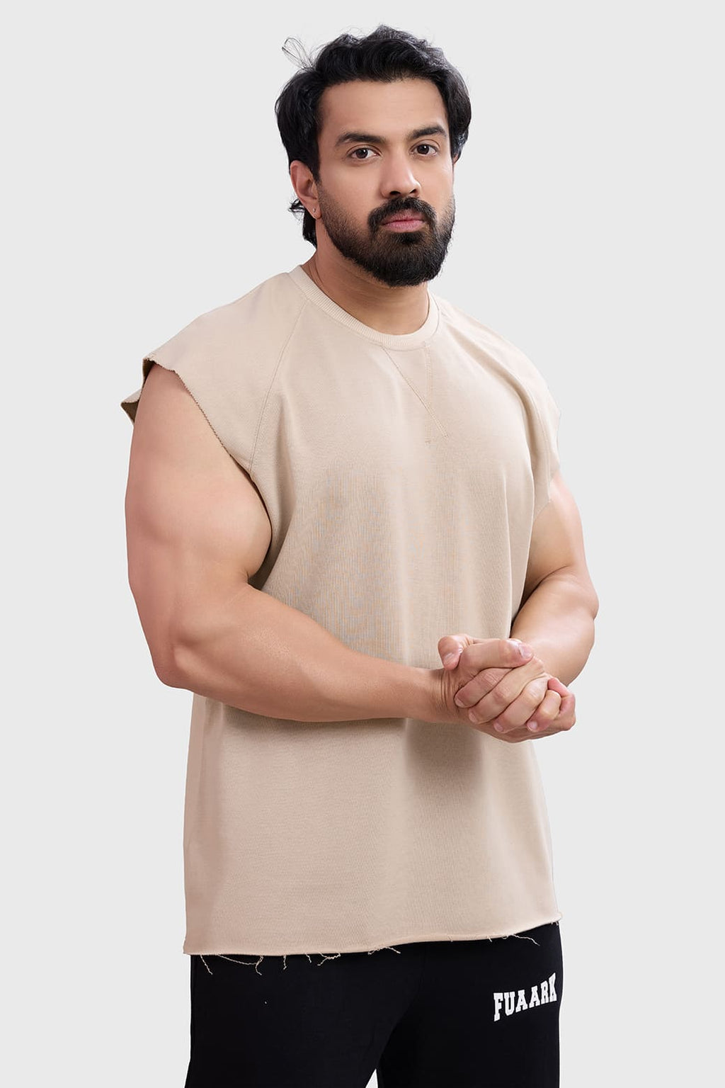 Shell Raw Capsleeves Tank Beige