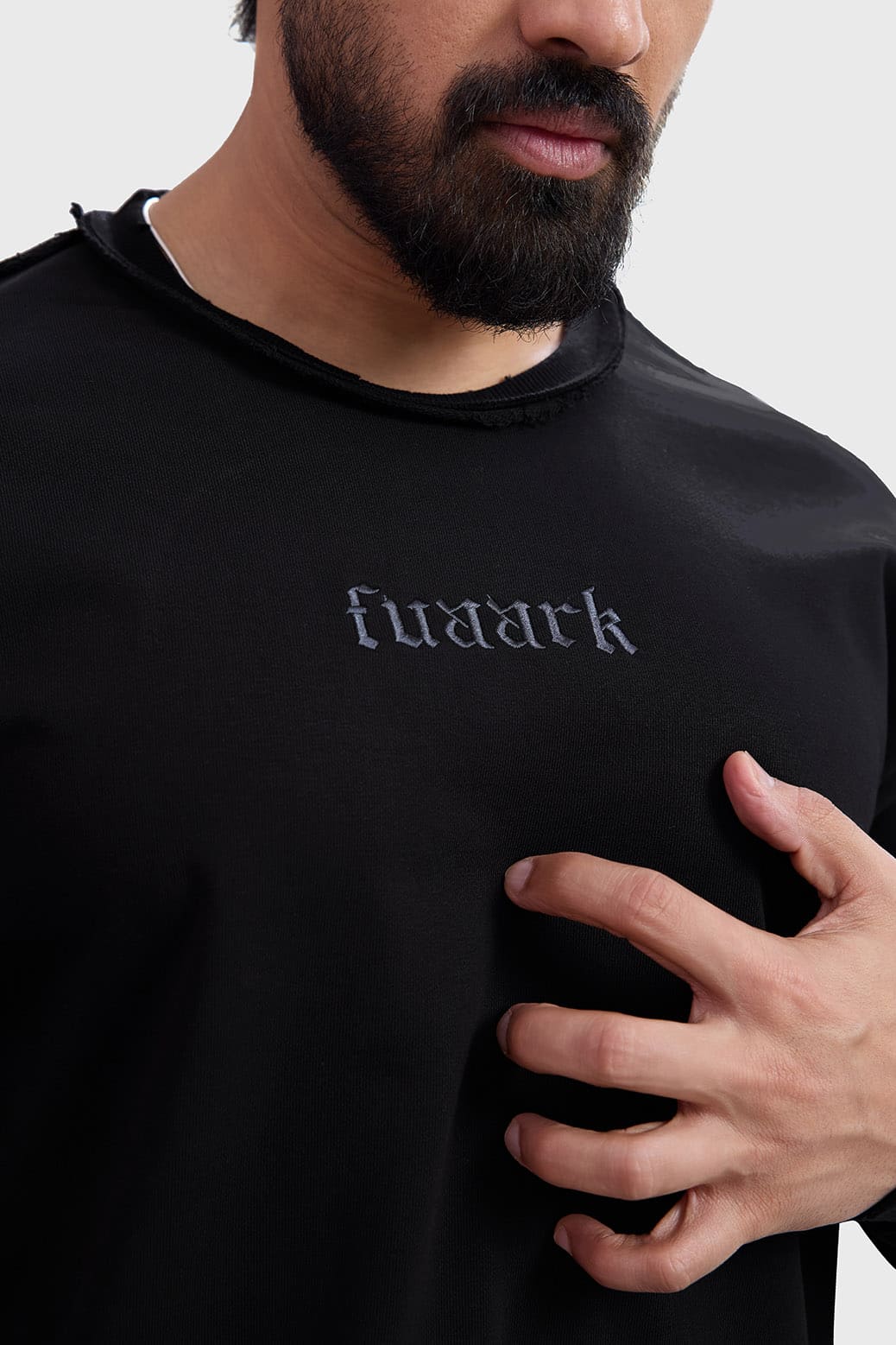 Shell Raw Sweatshirt Black