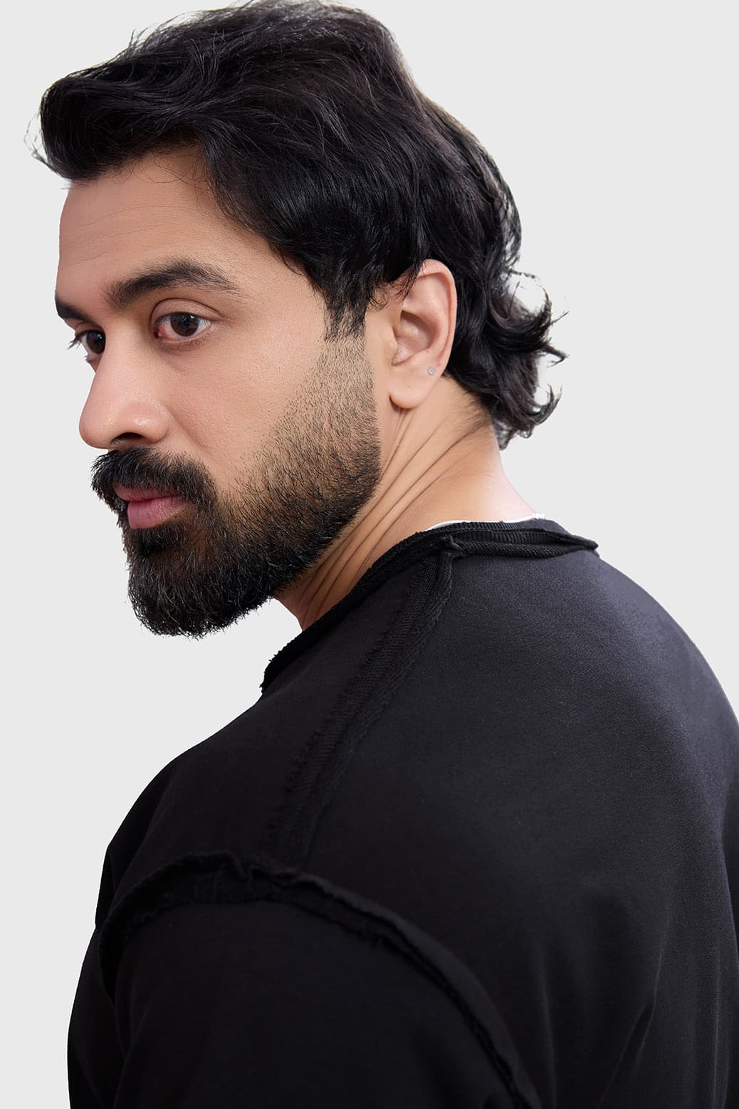 Shell Raw Sweatshirt Black