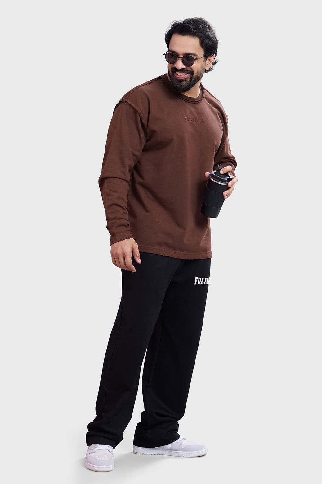 Shell Raw Sweatshirt Brown