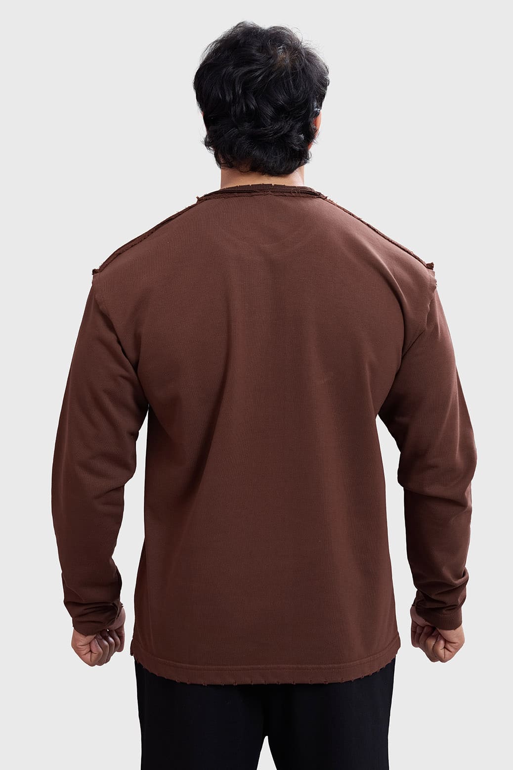 Shell Raw Sweatshirt Brown